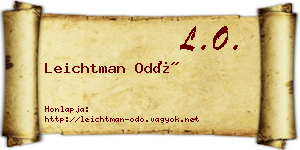 Leichtman Odó névjegykártya